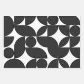 Mid Century Modern Abstract 26 Zwart-wit Inpakpapier Vel (Voorkant 2)