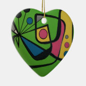 'Mid Century Modern Abstract #4' op een Keramisch Ornament (Rechts)