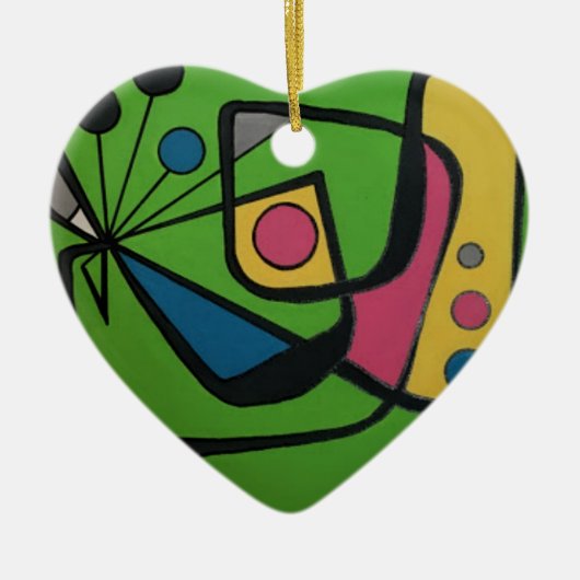 'Mid Century Modern Abstract #4' op een Keramisch Ornament (Voorkant)