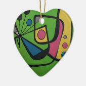 'Mid Century Modern Abstract #4' op een Keramisch Ornament (Links)