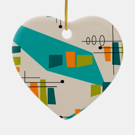 Mid-Century Modern Abstract #55 Keramisch Ornament (Achterkant)