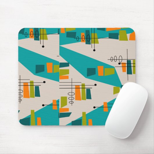 Mid-Century Modern Abstract #55 Muismat (Met muis)