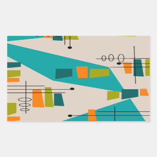 Mid-Century Modern Abstract #55 Rechthoekige Sticker