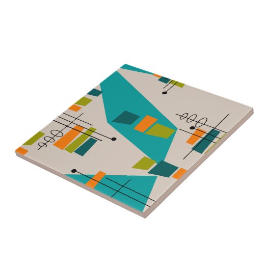 Mid-Century Modern Abstract #55 Tegeltje (Zijkant)