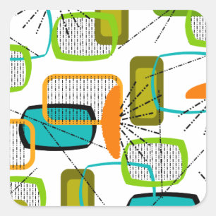 Mid-Century Modern Abstract #57 Vierkante Sticker