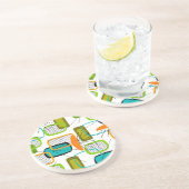 Mid-Century Modern Abstract #57 Zandsteen Onderzetter (Zijkant)