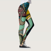 'Mid-Century Modern Abstract Aquatic' schilderij o Leggings (Rechts)