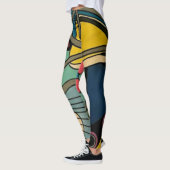 'Mid-Century Modern Abstract Aquatic' schilderij o Leggings (Links)