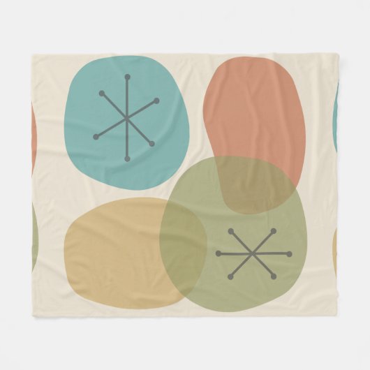 Mid Century Modern Abstract Art Rocks Fleece Deken (Voorkant (Horizontaal))