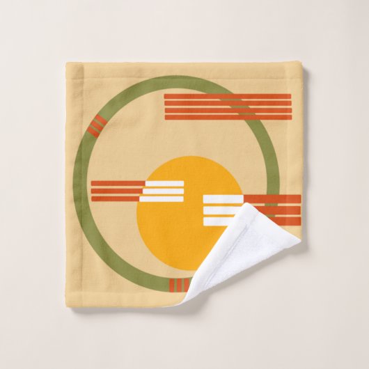 Mid-Century Modern Abstract Bad Handdoek (Wasdoekje)