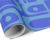 Mid Century Modern Abstract Blauw Piquet Patroon Cadeaupapier (Rol Hoek)