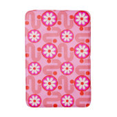 Mid Century Modern Abstract Bloempatroon Roze Badmat (Voorkant Verticaal)