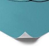 Mid Century Modern Abstract Blue en Beige uit de j Poster (Hoek)