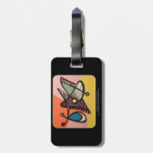 'Mid-Century Modern Abstract, Butterfly'-schilderi Bagagelabel (Achterkant verticaal)