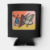 'Mid-Century Modern Abstract, Butterfly' schilderi Blikjeskoeler (Voorkant)