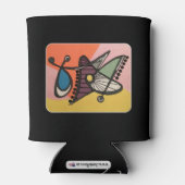 'Mid-Century Modern Abstract, Butterfly' schilderi Blikjeskoeler (Achterkant)