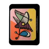 'Mid-Century Modern Abstract, Butterfly' schilderi Magneet (Verticaal)