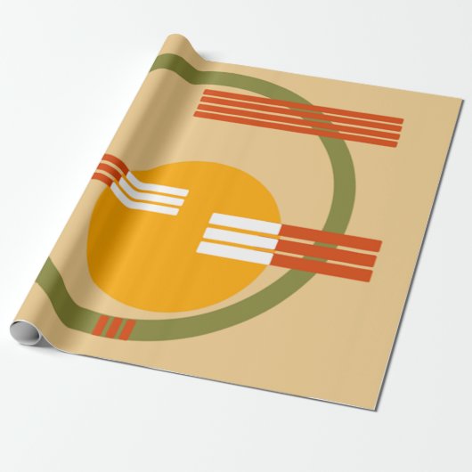 Mid-Century Modern Abstract Cadeaupapier (Uitgerold)
