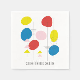 Mid-Century Modern Abstract Celebration Custom Servet