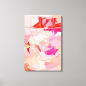 Mid-Century Modern Abstract, Coral Pink & Fuchsia Canvas Afdruk (Voorkant)