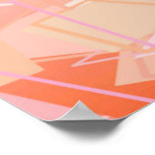 Mid-Century Modern Abstract, Coral Pink & Fuchsia Poster (Hoek)