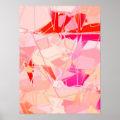 Mid-Century Modern Abstract, Coral Pink & Fuchsia Poster (Voorkant)