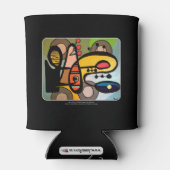 'Mid-Century Modern Abstract de machine' schilderi Blikjeskoeler (Achterkant)