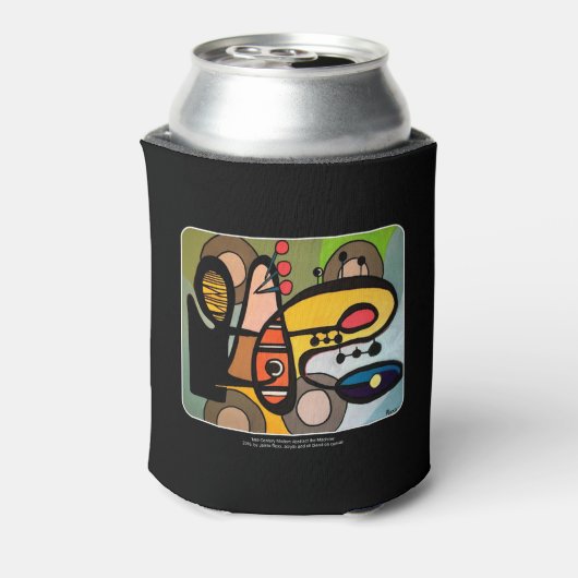 'Mid-Century Modern Abstract de machine' schilderi Blikjeskoeler (Blikje Achterkant)