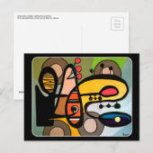 'Mid-Century Modern Abstract de machine' schilderi Briefkaart (Voorkant / Achterkant)
