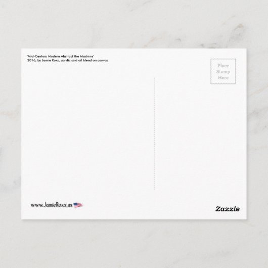 'Mid-Century Modern Abstract de machine' schilderi Briefkaart (Achterkant)