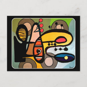 'Mid-Century Modern Abstract de machine' schilderi Briefkaart