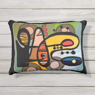 'Mid-Century Modern Abstract de machine' schilderi Buitenkussen