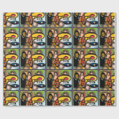 'Mid-Century Modern Abstract de machine' schilderi Cadeaupapier (Vlak)