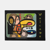 'Mid-Century Modern Abstract de machine' schilderi Deurmat (Voorkant)