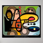 'Mid-Century Modern Abstract de machine' schilderi Poster (Voorkant)