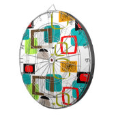 Mid-Century Modern Abstract Design Dartbord (Voorkant Rechts)