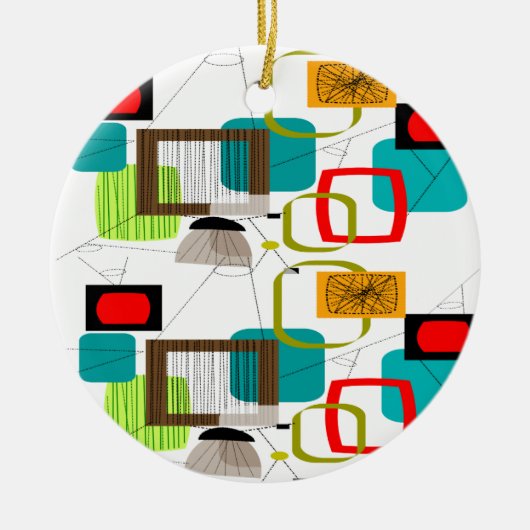 Mid-Century Modern Abstract Design Keramisch Ornament (Voorkant)