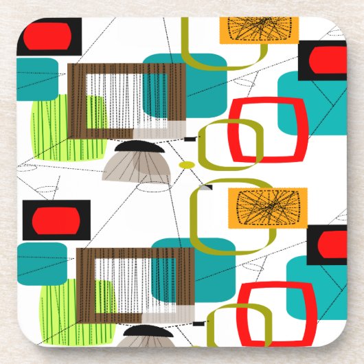 Mid-Century Modern Abstract Design Onderzetter (Voorkant)