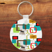 Mid-Century Modern Abstract Design Sleutelhanger (Voorkant)
