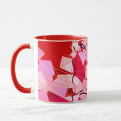 Mid-Century Modern Abstract, donkerrood en roze Mok (Links)