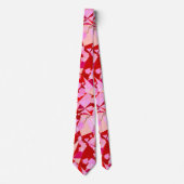 Mid-Century Modern Abstract, donkerrood en roze Stropdas (Voorkant)