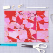 Mid-Century Modern Abstract, donkerrood en roze Tissuepapier (Craft)