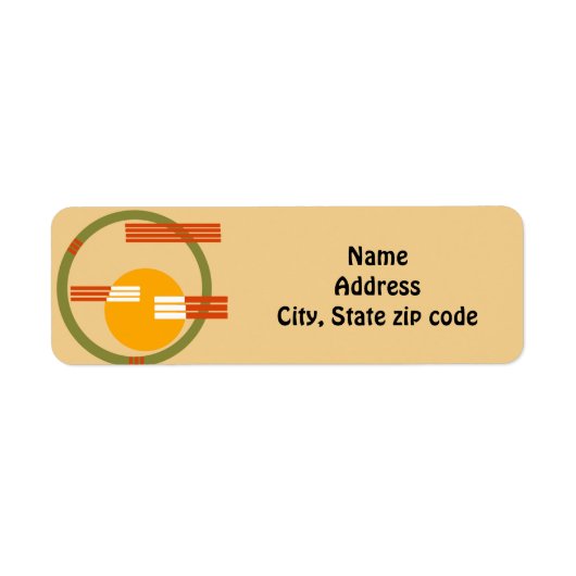Mid-Century Modern Abstract Etiket (Voorkant)