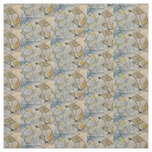 Mid-Century Modern Abstract Fabric Green Stof (Swatch)