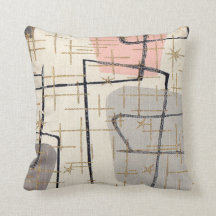 Mid Century Modern Abstract Fabric Sierkussen