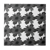 Mid Century Modern Abstract Floral Pattern Tegeltje (Voorkant)