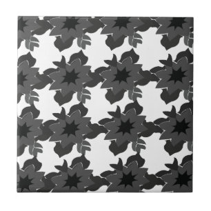 Mid Century Modern Abstract Floral Pattern Tegeltje