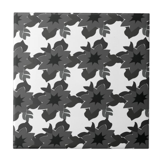 Mid Century Modern Abstract Floral Pattern Tegeltje (Voorkant)