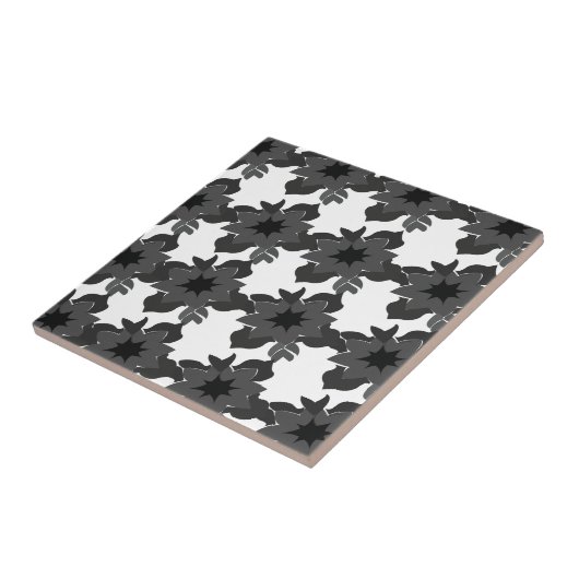 Mid Century Modern Abstract Floral Pattern Tegeltje (Zijkant)