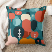 Mid-Century Modern Abstract Forest Pillow Kussen (Deken)